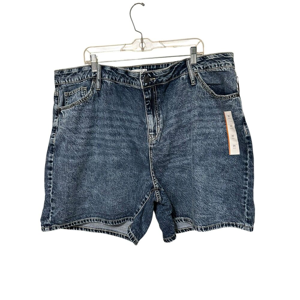 Ava & Viv Denim Shorts Women Size 20 High Rise Blue Jean Shorts Plus Size